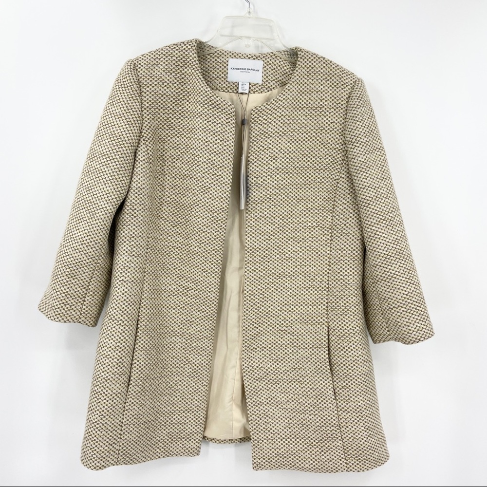 KATHERINE BARCLAY Gold Shimmer Dress Jacket